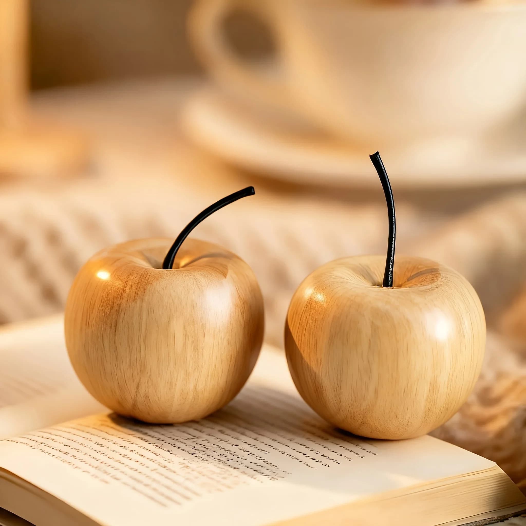 1/3Pcs Apple-Shaped Aroma Diffuser, Creative Maple Wood Decor with Natural Grain, for Home Hotel, Christmas & Halloween