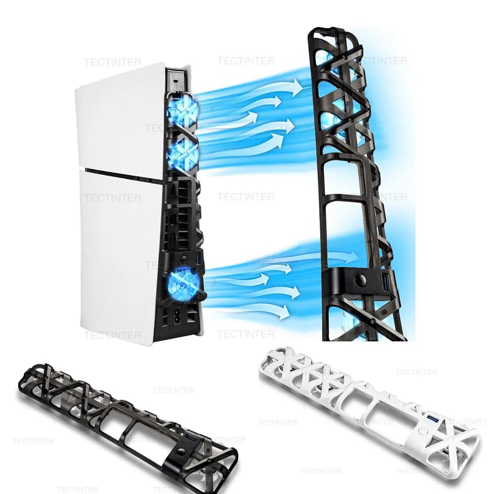 Per PS5 Ventola di raffreddamento sottile 3 livelli Luce LED Hub USB 3.0 Sistema di raffreddamento per Play Station 5 Disco sottile/Accessori per console digitale