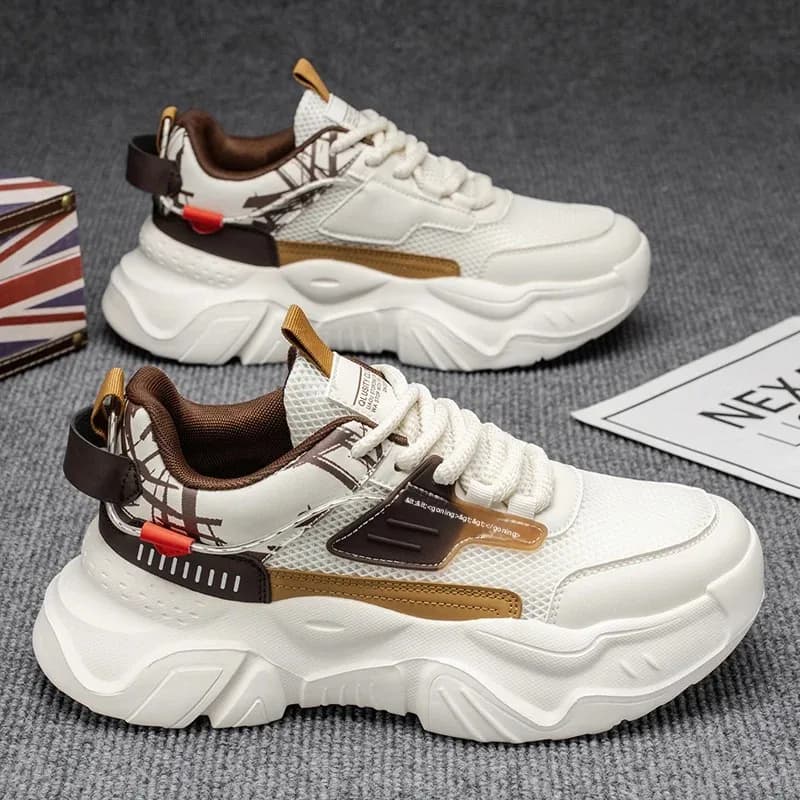 Scarpe da marea moda sportiva coreana da uomo estate nuove scarpe da corsa traspiranti con suola spessa comfort scarpe da ginnastica per studenti con suola morbida
