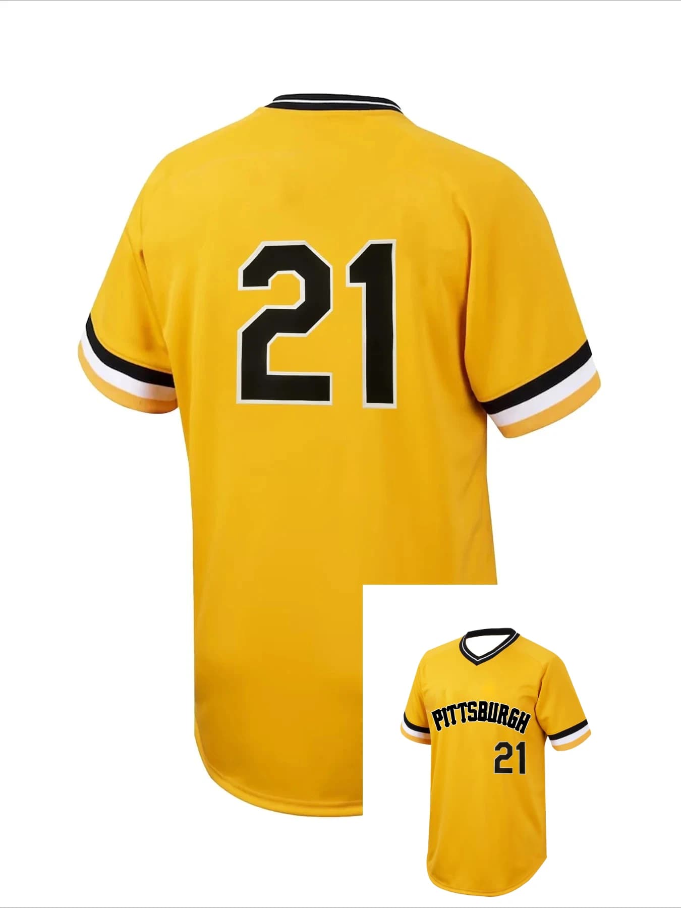 Maglia da baseball alla moda Camicia da baseball traspirante Uniforme da baseball ad asciugatura rapida Manica corta NO. 21 T-shirt con scollo a V Felpa Moto