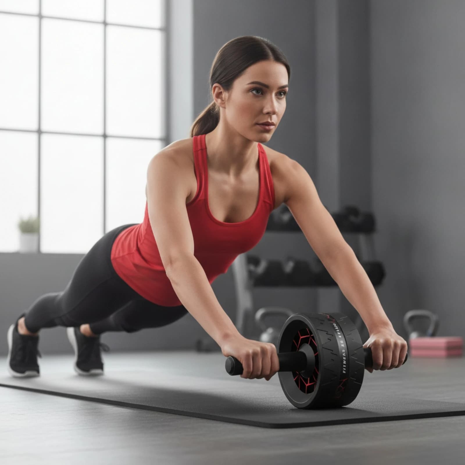 Ab Wheel Roller with Kneeling Mat Wide Ab Roller Wheel Handheld Long-Lasting for Fitness Enthusiasts, Home Gym, Floor Exercises