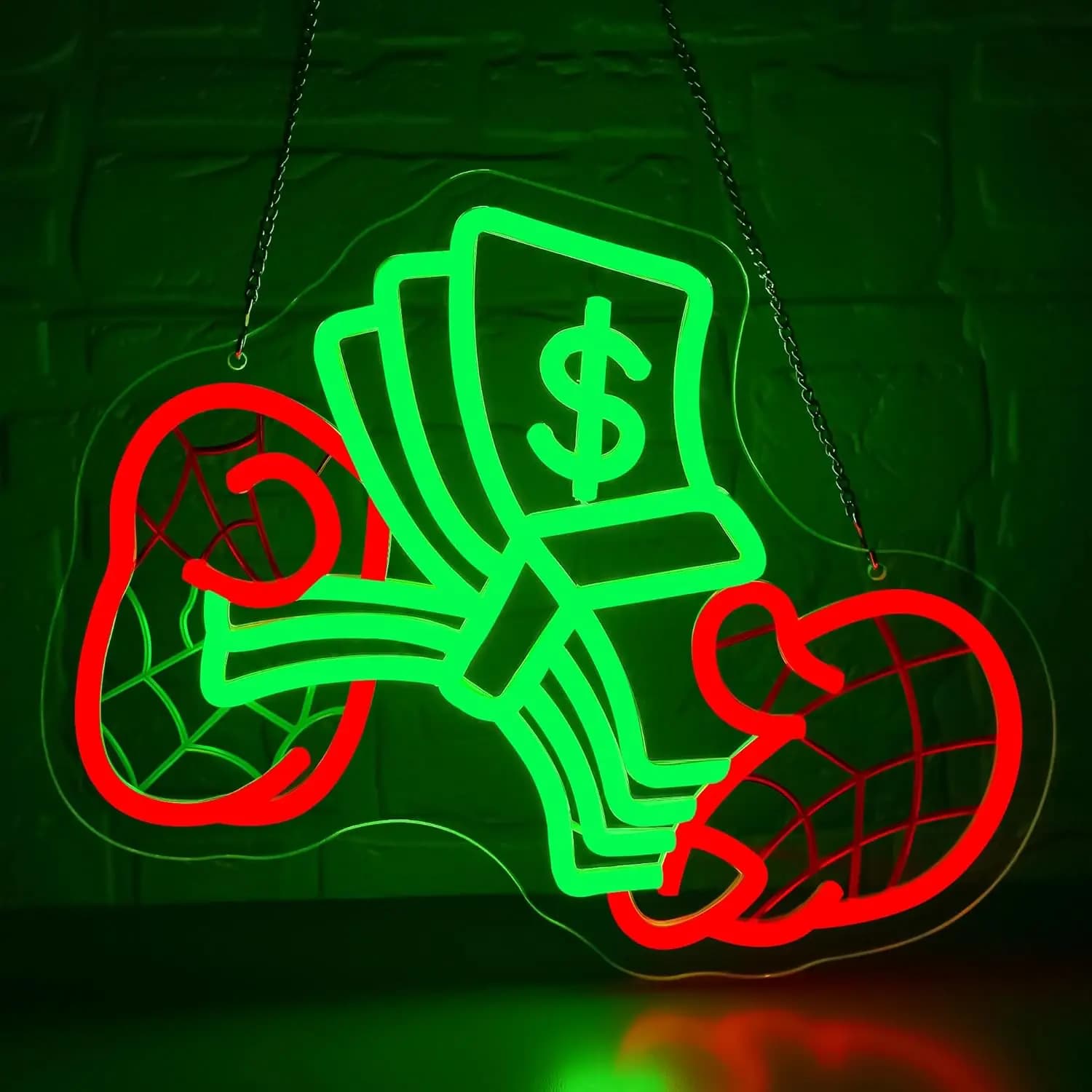 Insegna LED Neon 'Money' USB Dimmerabile, Luce al Neon per Casinò, Sale Giochi, Sale Giochi di Carte e da Tavolo, Regalo per Feste, Decorazione Murale