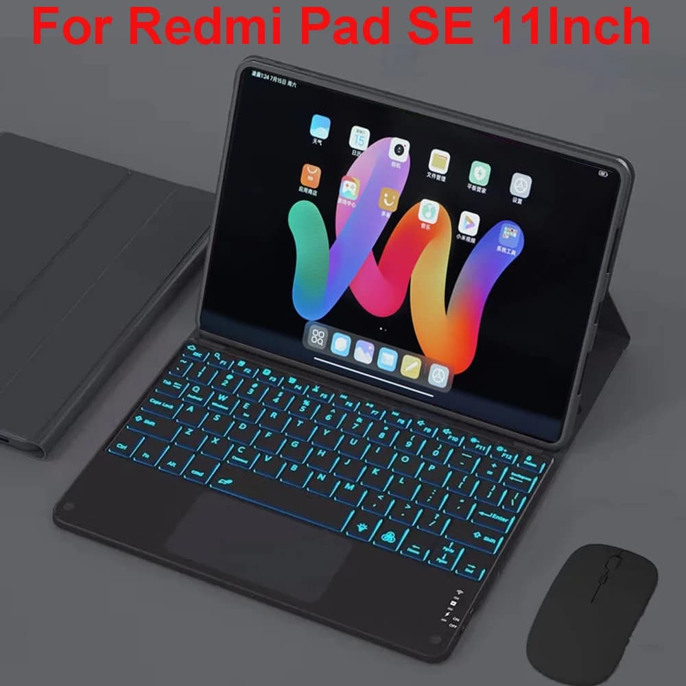 Custodia con tastiera per Xiaomi Redmi Pad SE Cover per tablet da 11 pollici per custodia con tastiera Redmi Pad SE da 11 pollici