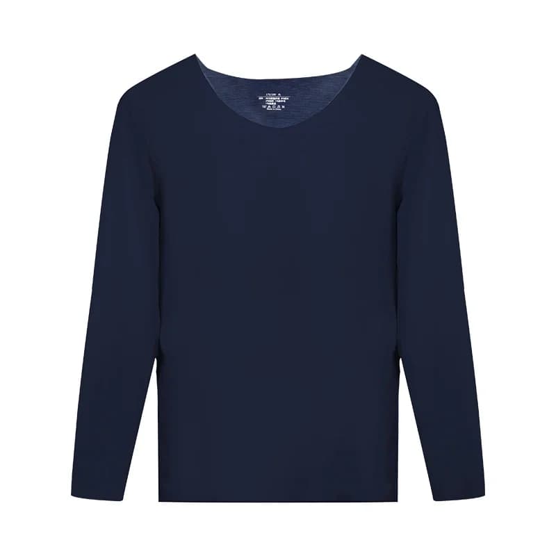 Intimo termico senza cuciture da uomo, parte superiore in pile ispessito, protezione dal freddo autunnale e invernale, pezzo unico a maniche lunghe