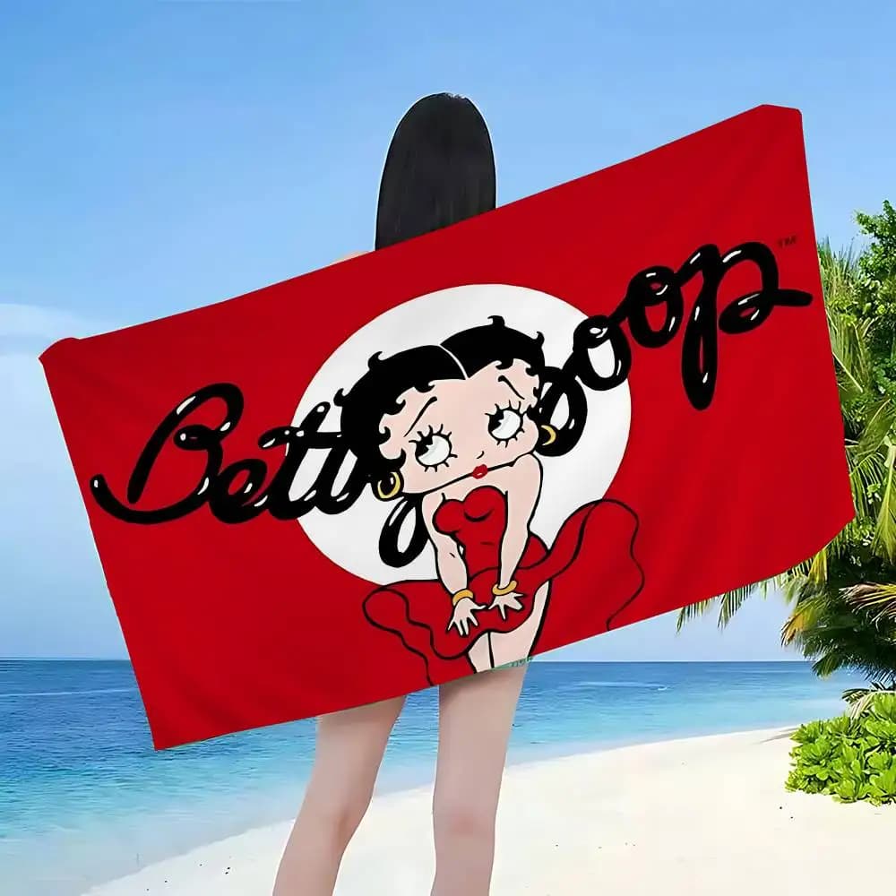 Asciugamano da Spiaggia Anime B-Betty Girl B-Boops, Morbido e Assorbente, Regalo per Bambini, per Viaggi, Campeggio, Palestra