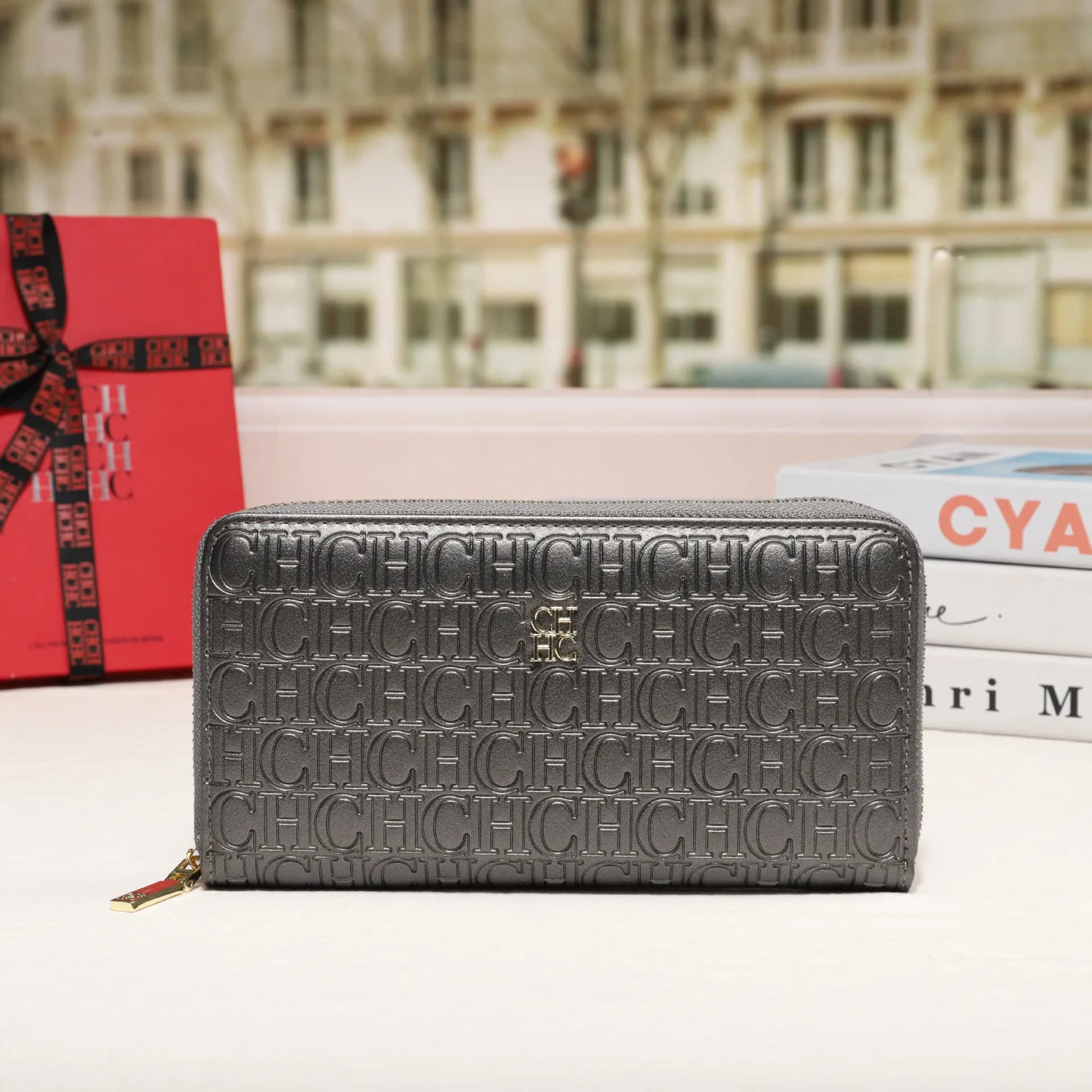 Portafoglio Lungo CHHC 2026 con Cerniera, Effetto Pelle Genuina, Blocco RFID, Sottile, Bifold, per Uomo e Donna