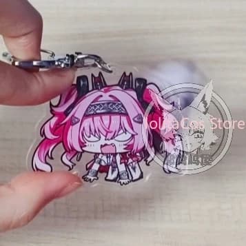 Portachiavi in acrilico mini versione Q di Lupa dal gioco Wuthering Waves, ciondolo carino a forma di cartone animato, decorazione per zaino, regalo di compleanno per fan degli anime, Natale