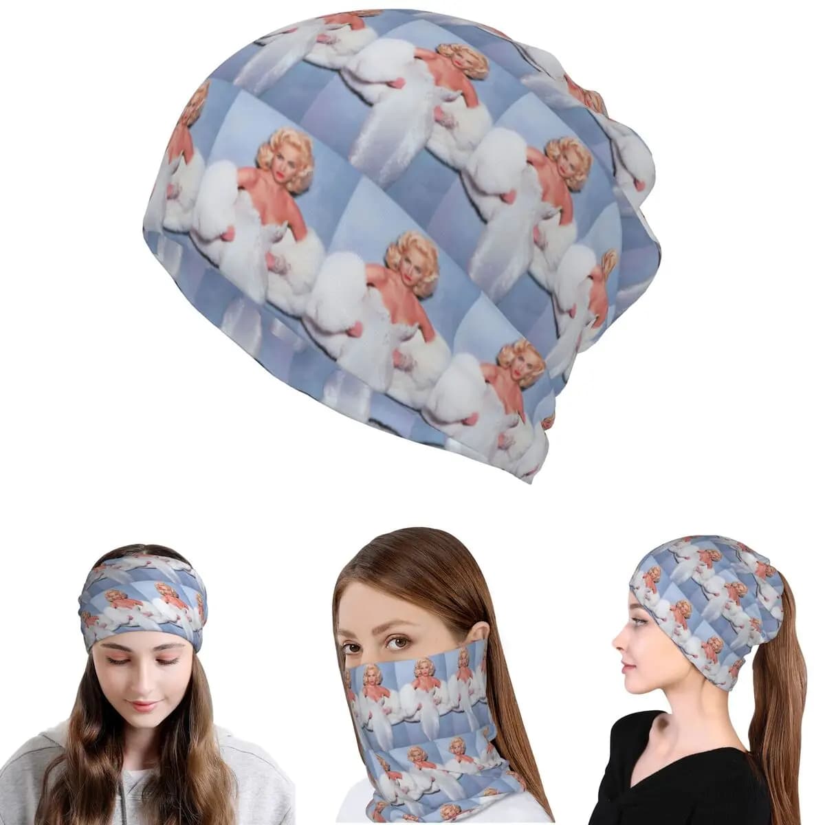 Bandana vintage Qeen Of Pop anni '80 Madonna, sciarpa per il collo, sciarpa per il viso, fascia per la testa multiuso, berretto, cappello, unisex, per adulti, lavabile