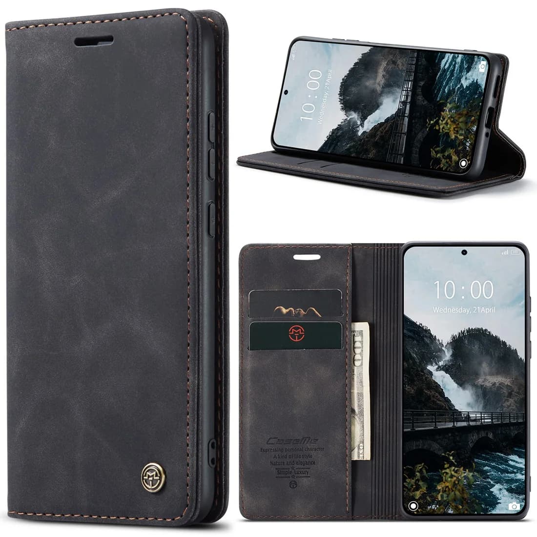 Custodia a Portafoglio per Xiaomi 15T, Custodia Folio Antiurto in Pelle PU con Porta Carte e Blocco RFID, con Supporto Integrato per Xiaomi 15T Pro