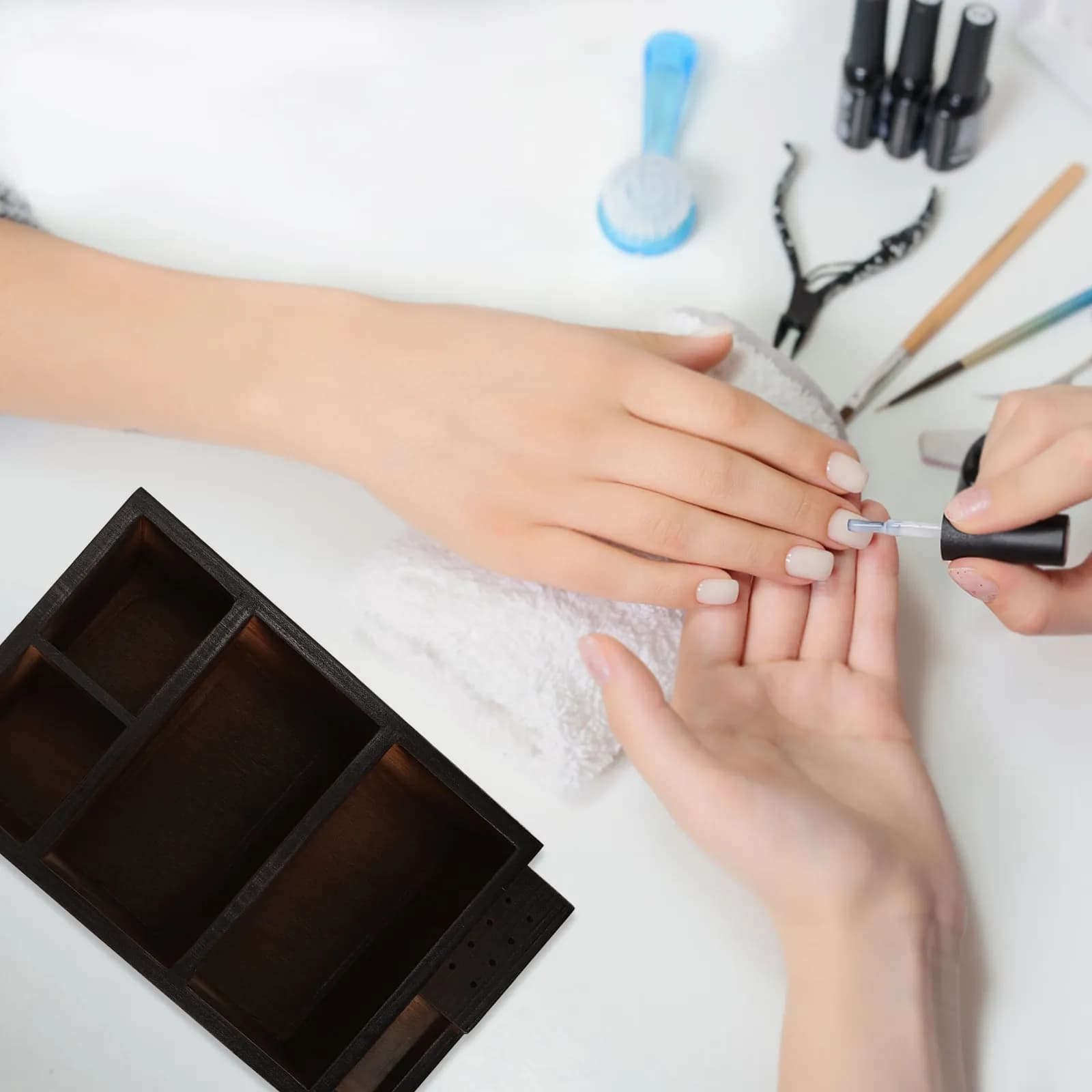 Organizzatore in Legno per Punte da Trapano per Unghie, Custodia per Utensili da Manicure, Espositore per Testine Abrasive, per Uso Professionale e Domestico, Pratica Nail Art