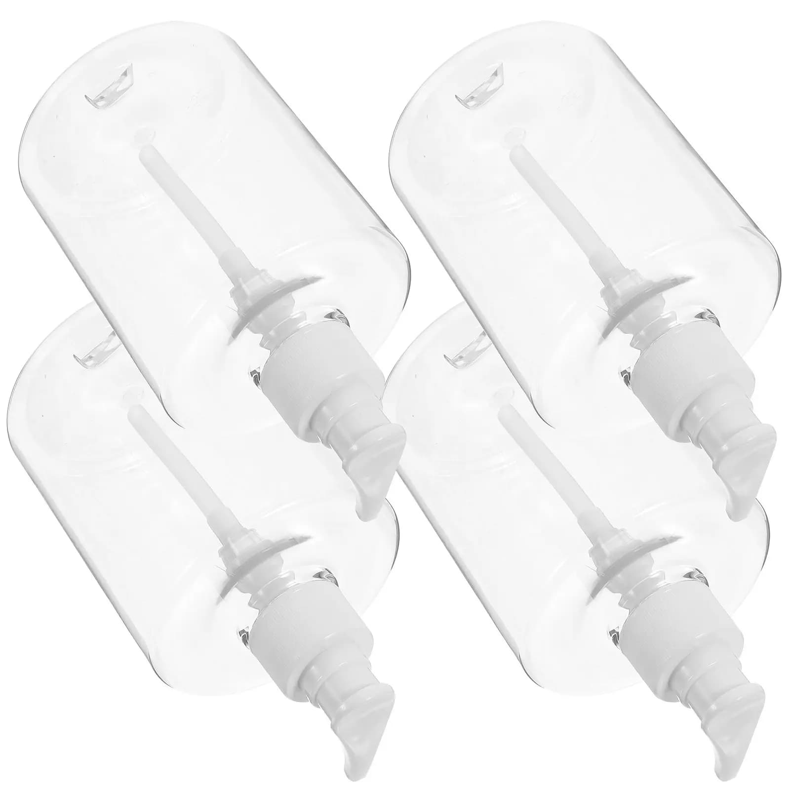4 flaconi trasparenti per lozione con pompa, dispenser di sapone liquido ricaricabile per bagno, cucina, lavandino, shampoo, detergente per il corpo, 500 ml