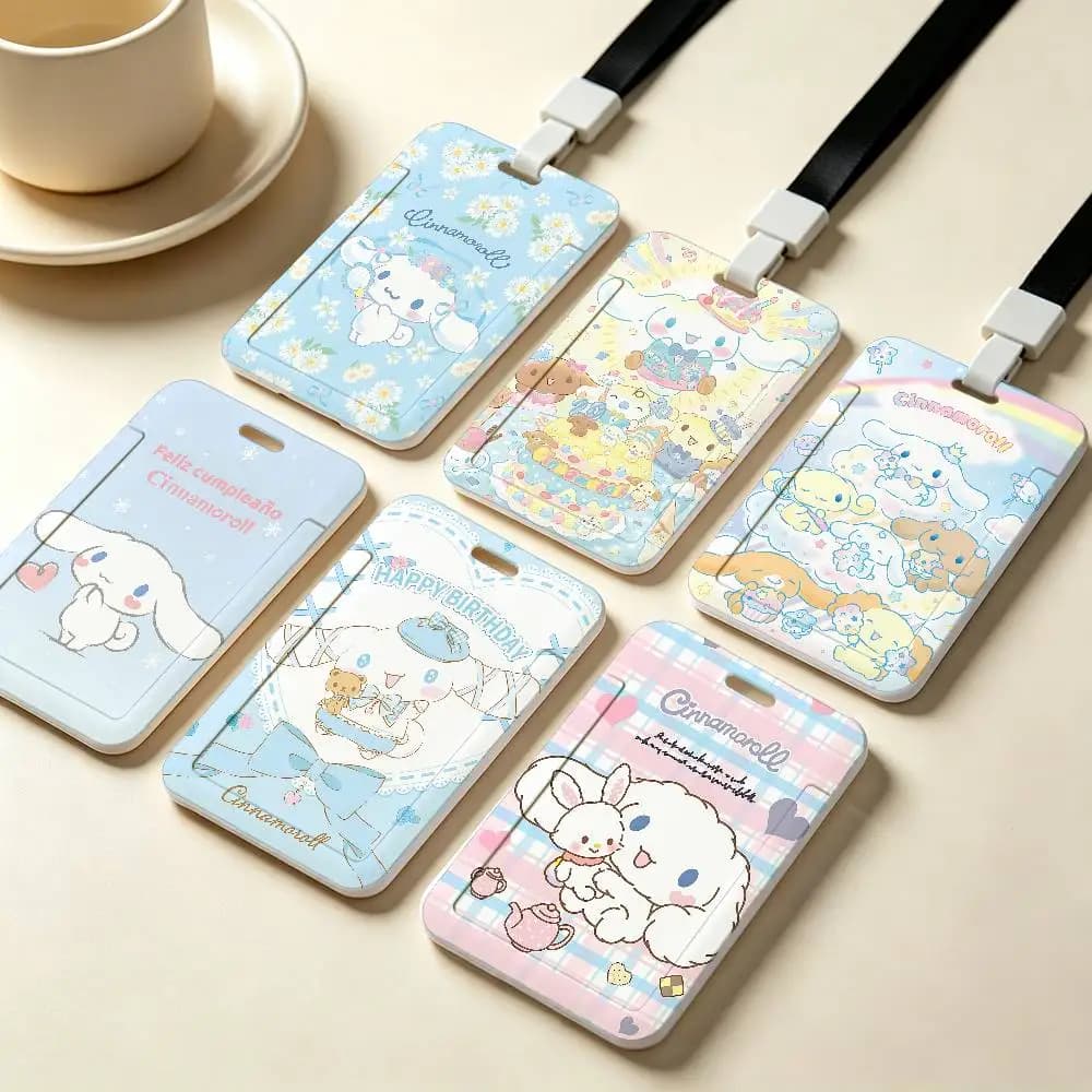 C-CinnamorollS-S Cute NFC Contactless Sliding Card Sleeve For Student Cards, Bus Cards, ID Cards, And Work Permits