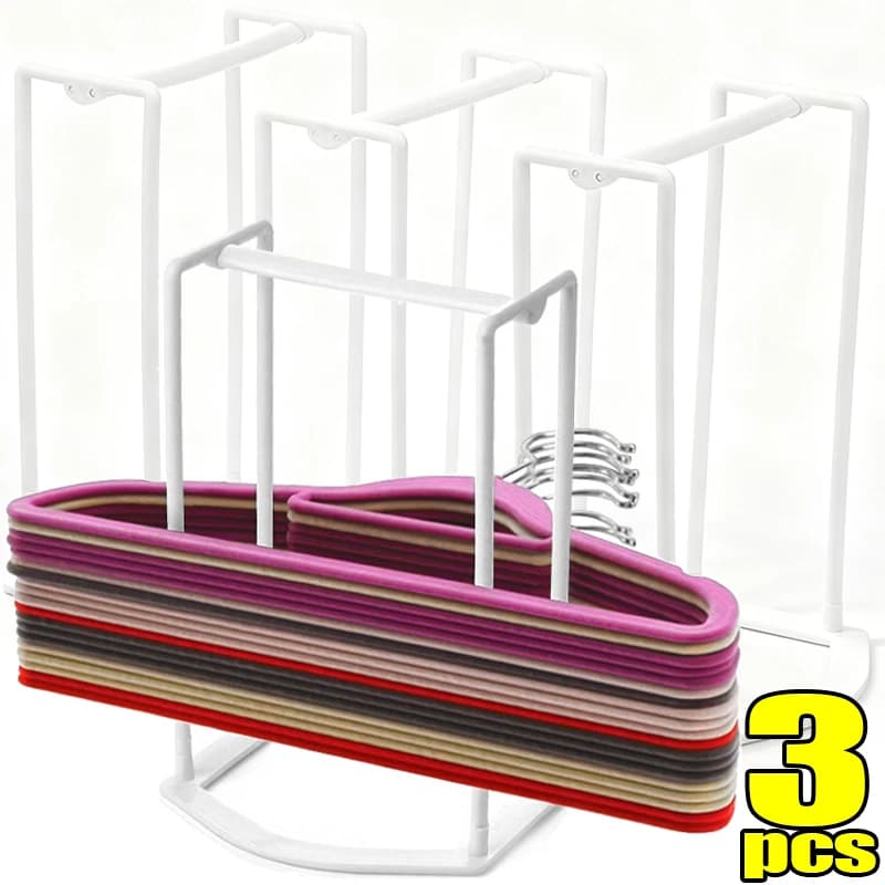 Organizzatore Salvaspazio per Appendiabiti, Portaoggetti Portatile in Plastica per Armadio, Rastrelliera per Appendiabiti per Bagno e Lavanderia
