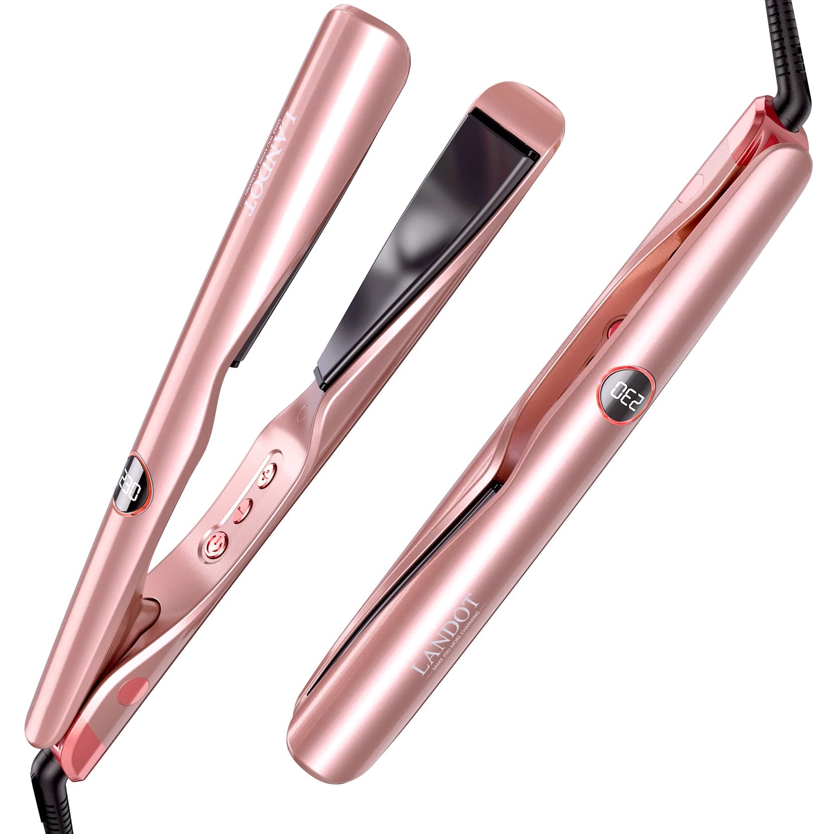 Piastra per Capelli 2-in-1: Lisciante e Arricciacapelli, Piastre Flottanti Anti-Crespo, Strumento di Styling Doppio per Capelli Lisci, Ricci e Onde, per Casa e Salone