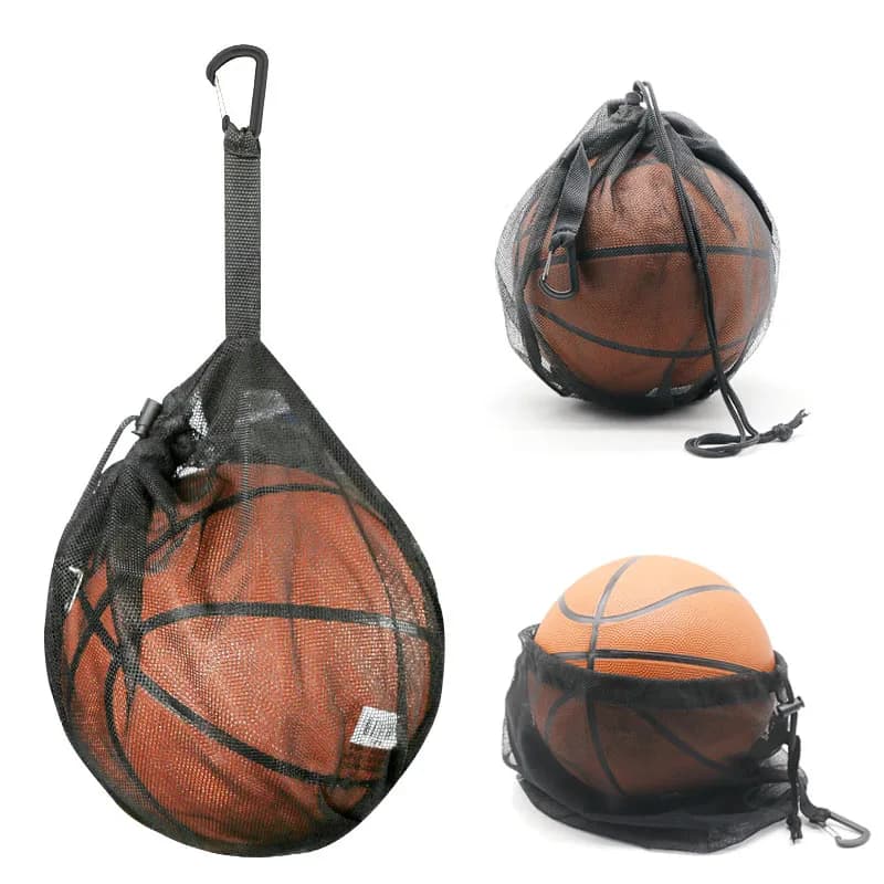 Zaino Portatile con Coulisse per Palloni da Basket, Calcio, Pallavolo - Borsa a Rete per Attrezzatura Sportiva e Ciclismo all'Aperto