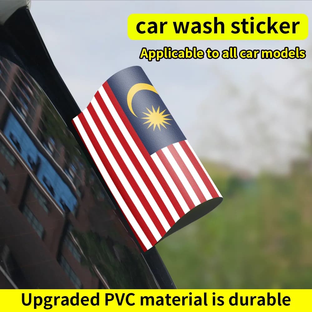 Malaysia Flag Logo Stickers Car Window Trunk Label Wash Label Sticker Decal Waterproof Sunscreen Decor Sticker Auto Accessories