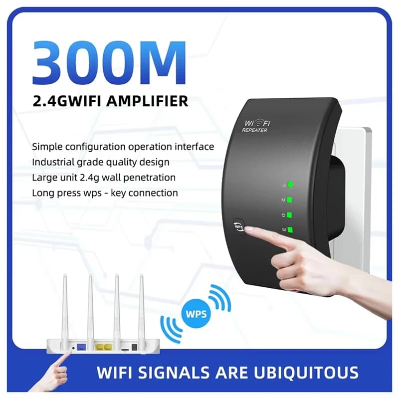 Ripetitore WiFi wireless Extender Wifi Amplificatore Wifi Ultraboost Ripetitore a lungo raggio Ripetitore Booster Wi-Fi 300M Spina UE-ELEC
