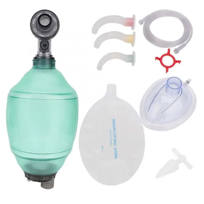 Rianimatore manuale per adulti borsa Ambu in PVC tubo di ossigeno Kit di pronto soccorso strumento respiratore semplice ossigeno che fa trasporto di goccia