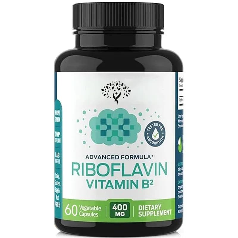 60 capsules of vitamin B2 Riboflavin - Energy supplement, skin and cells - Vitamin B2 Vitamin B - Non Gmo and gluten