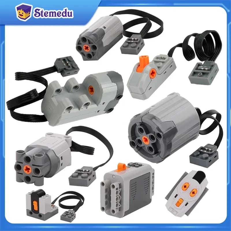 Blocchi elettronici tecnici Accessori MOC Micro-motore Funzioni di alimentazione RC Parti Scatola batteria AA Mattoni per auto fai da te Giocattoli per bambini