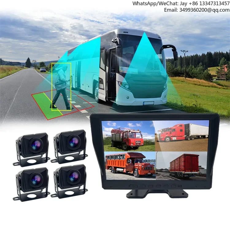Sistema di Telecamere a 4 Canali BSD per Rilevamento Pedoni e Veicoli per Camion, per la Sicurezza