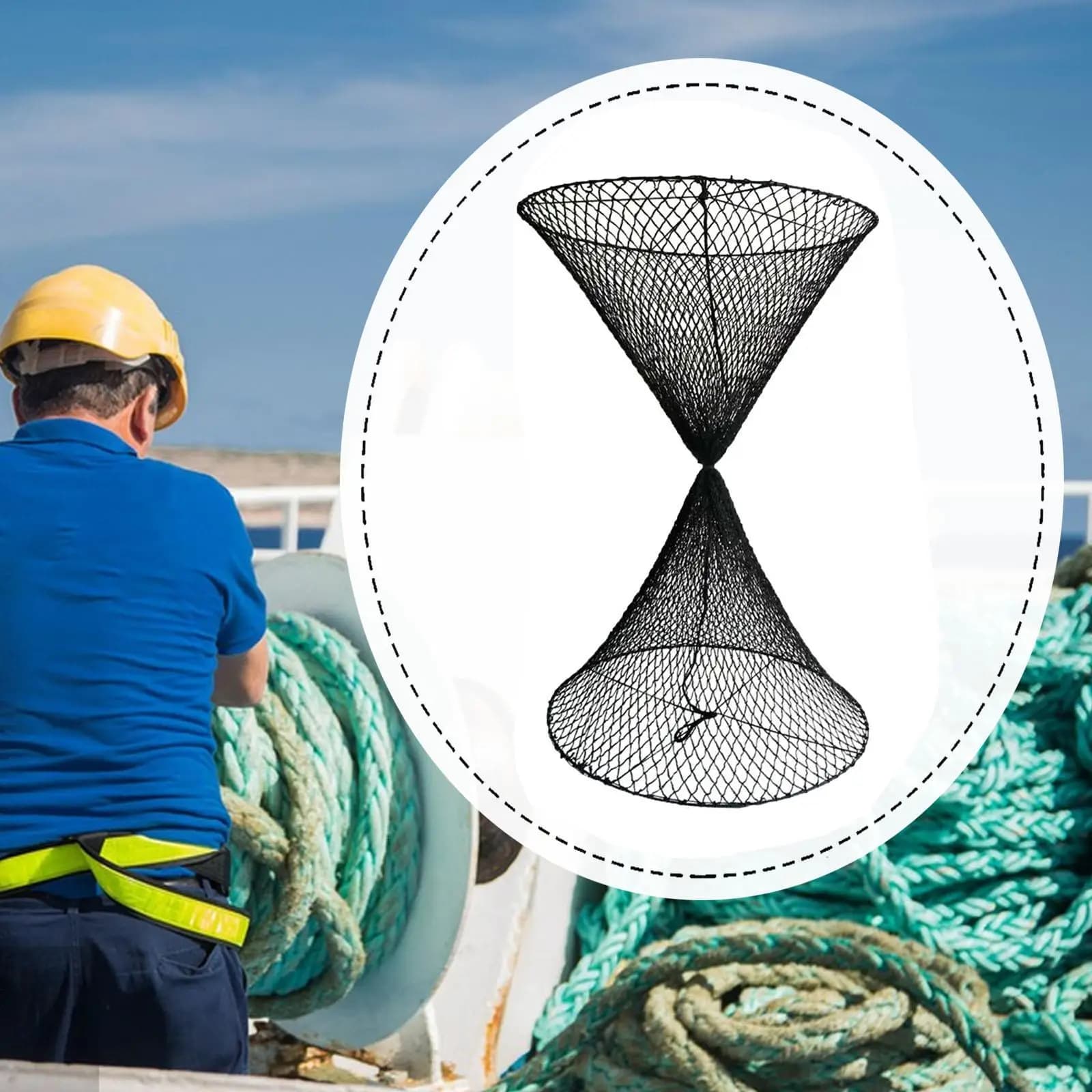 Luce di Segnalazione Nera a Rete per Ancora Marina, Luce di Navigazione per Imbarcazioni da Pesca e Sicurezza all'Ormeggio