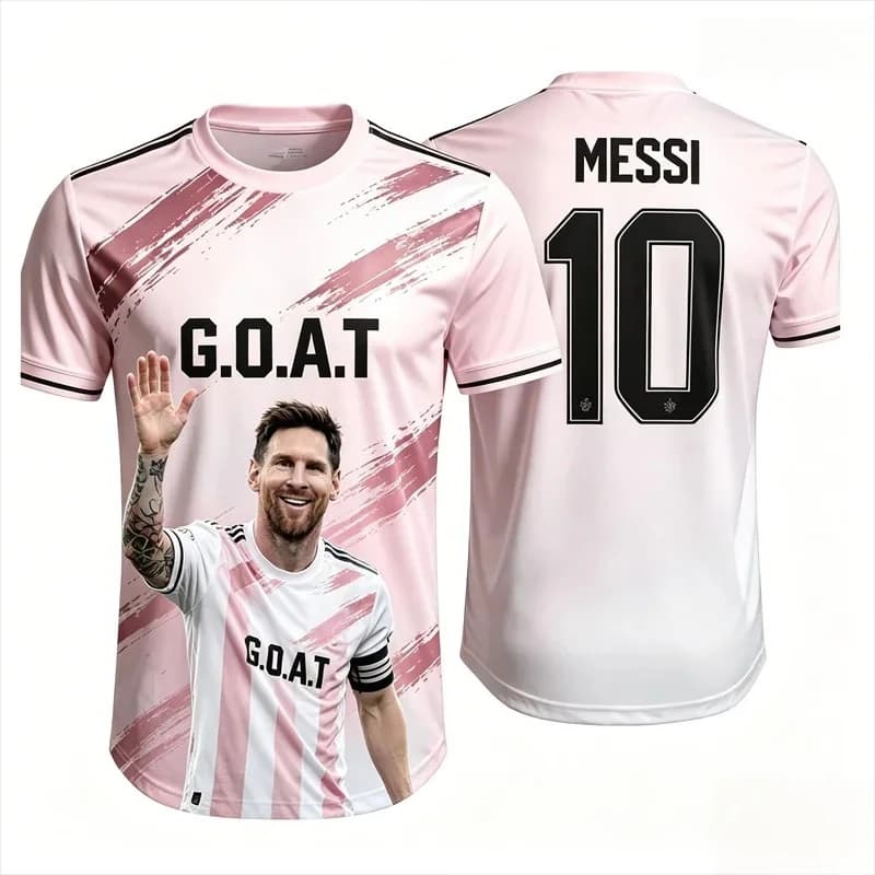Messi Fashion Style Summer 3D Printable Clothing Football Shirt T shirt Loose Comfortable for Daily Wearing