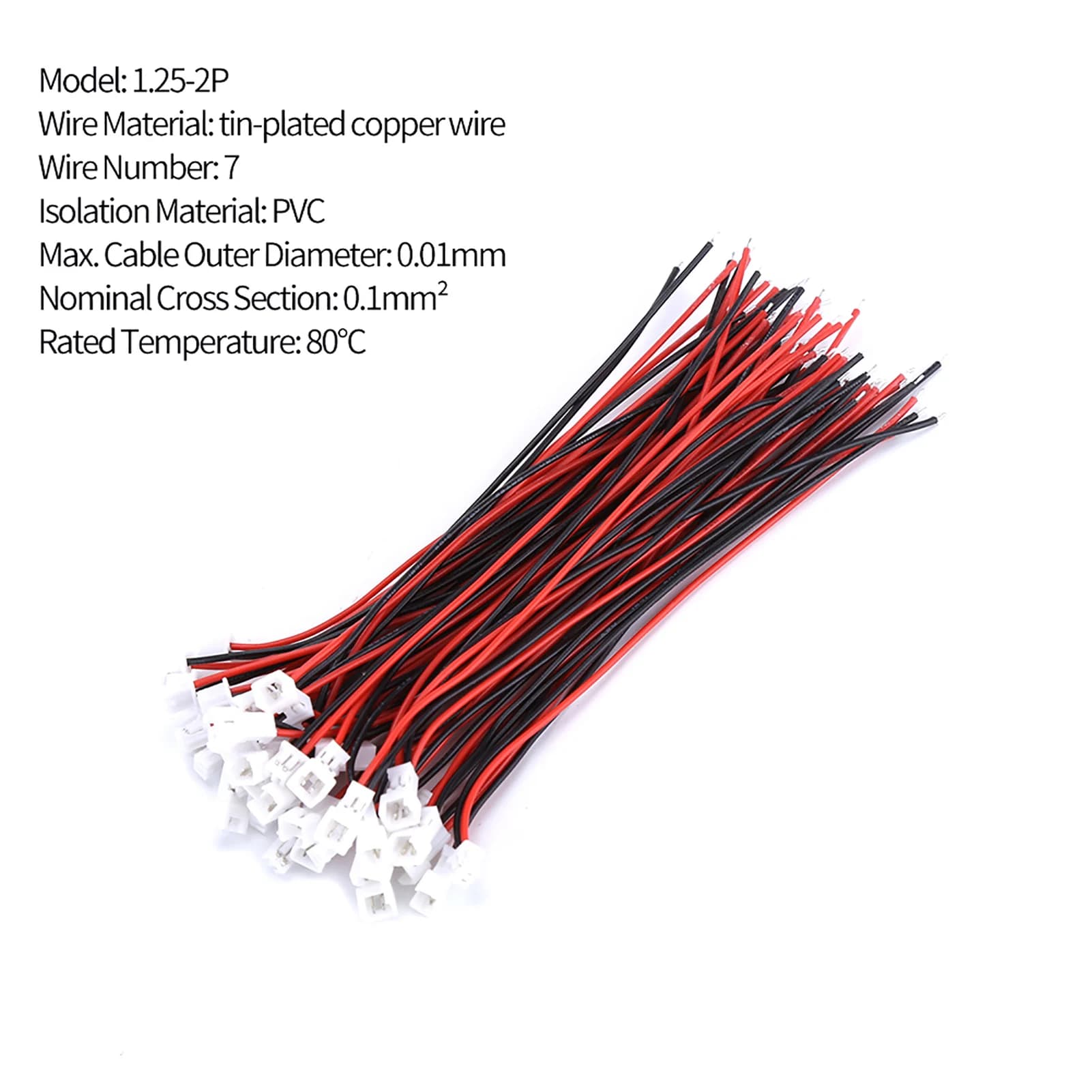 Confezione da 20 set JST 1,25 mm 2 pin/3 pin maschio femmina connettore con fili cavi connettore JST1.25 JST 3P connettore JST 2P