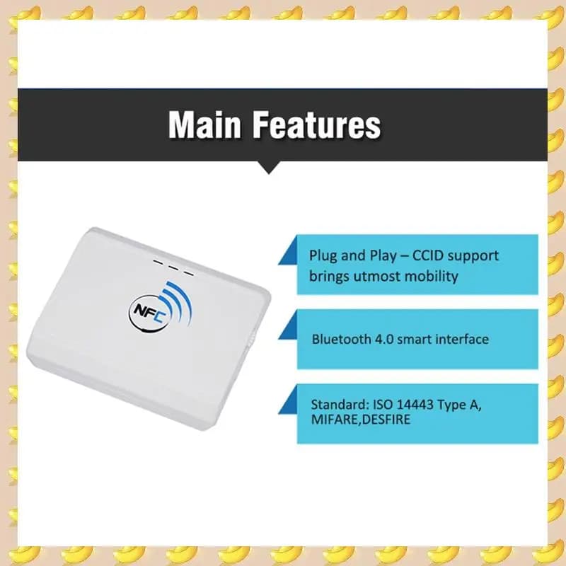 A45U Lettore NFC wireless senza contatto 13,56 Mhz Lettore di schede mobile Bluetooth Android RFID (ACR1311)