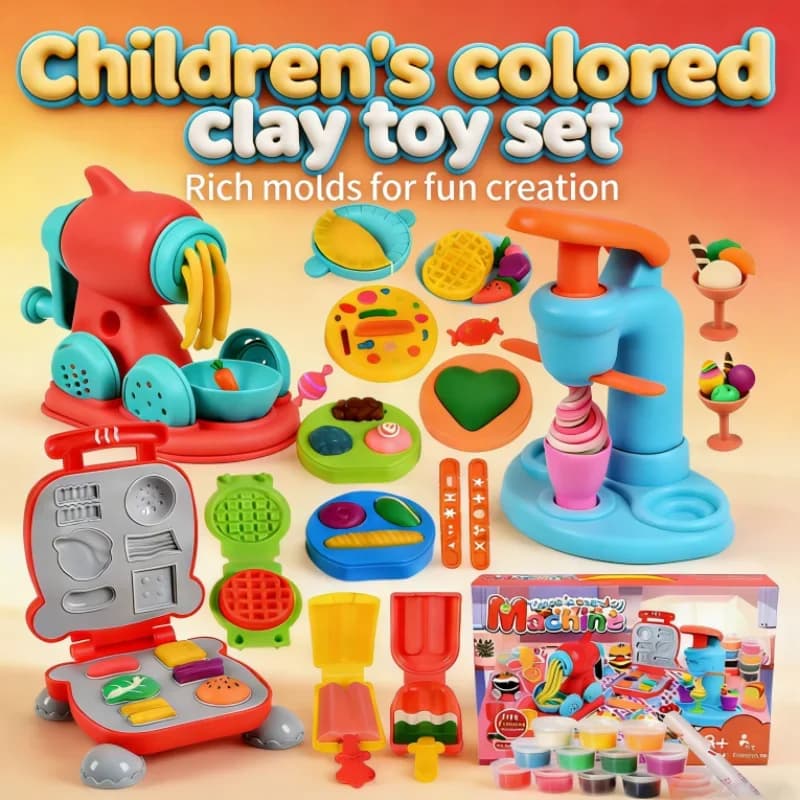 Kit 3 in 1 per Creare Slime, Plastilina e Pasta Modellabile, Macchina per Gelato e Noodle, Giocattoli Educativi Montessori per Bambini