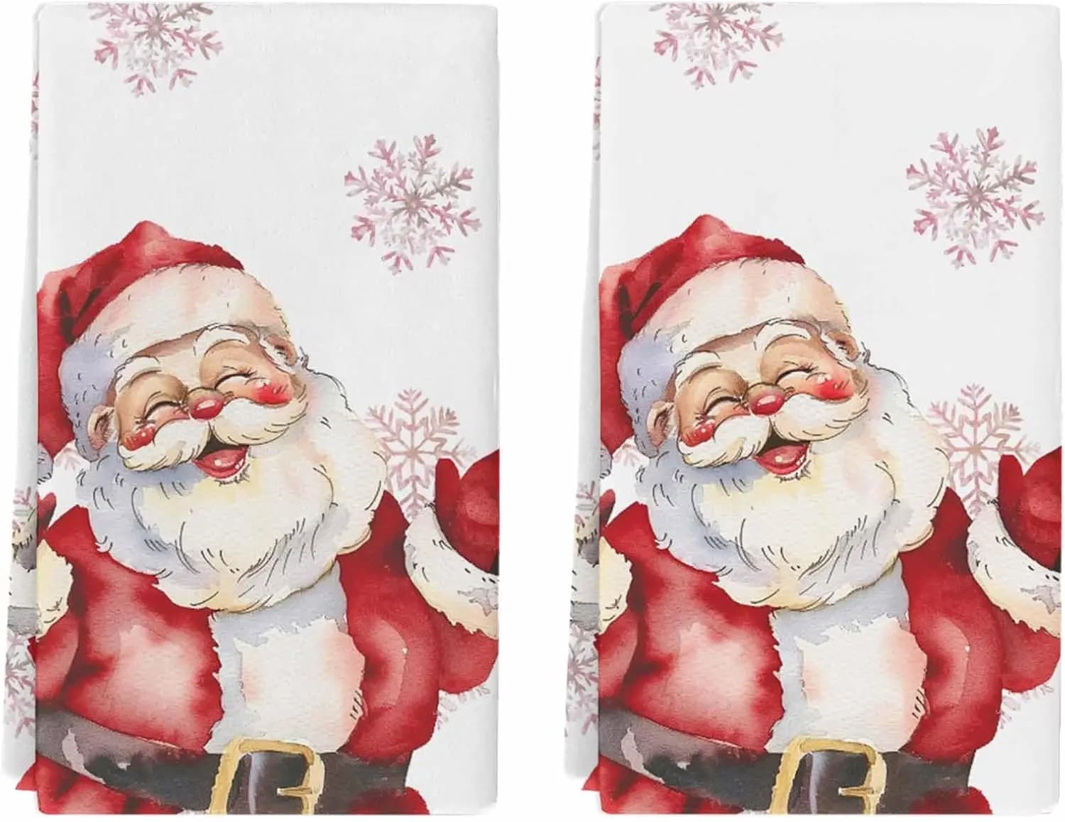 Christmas Santa Claus Snowflakes Kitchen Dish Tea Towels Cleaning Supplies Quick Drying Bar Hand Dishcloths Navidad Decorations