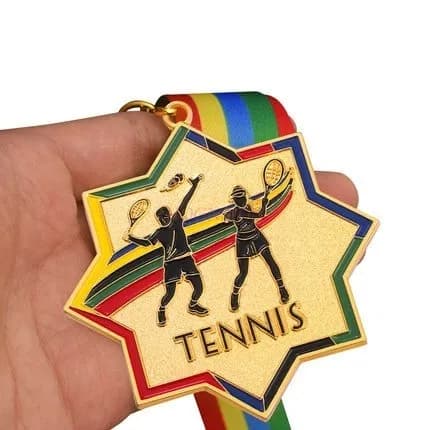 Medaglia da tennis ottagonale Biliardo Pallina da ping pong Medaglia per adulti e bambini