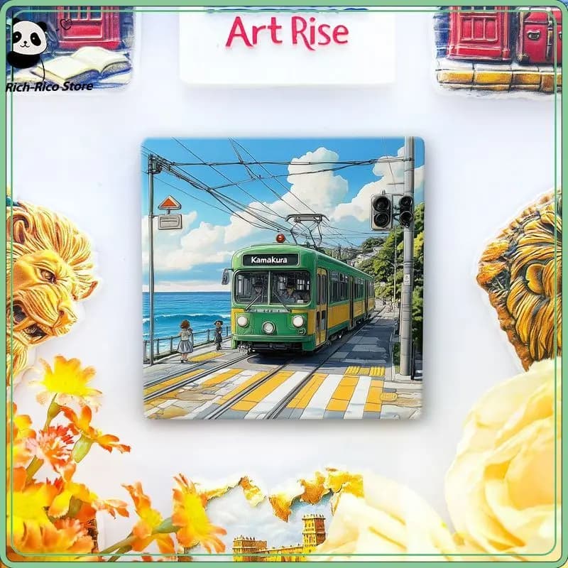 Magneti per Frigorifero Souvenir del Giappone, Ferrovia Elettrica Enoden della Costa di Kamakura, Shinkansen, Magnete in Ceramica per Frigorifero, Decorazione per la Casa