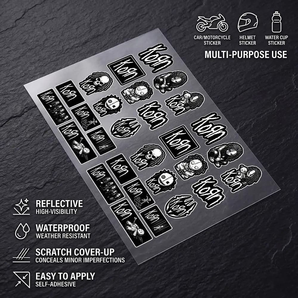 K-Korn All Purpose Reflective Waterproof Scratch Blocker Decal Car Bike Helmet Cup Refrigerator Decorative Stickers
