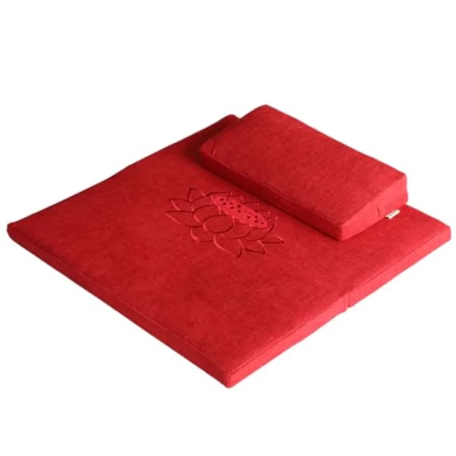Portable Foldable Meditation Cushion with Washable Premium Cotton Linen Cover Fabric Zipper Closure Pad Tatami Yoga Floor Seat
