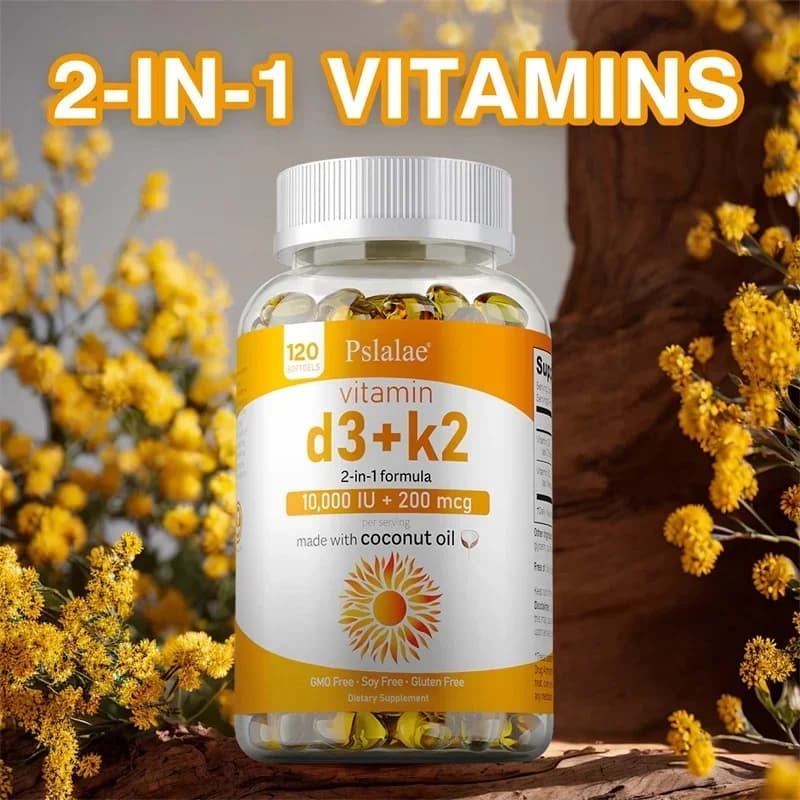 Vitamin D3+K2 supplement - for calcium absorption, maintain the health of teeth, bones, heart and joints, promotes blood circulation