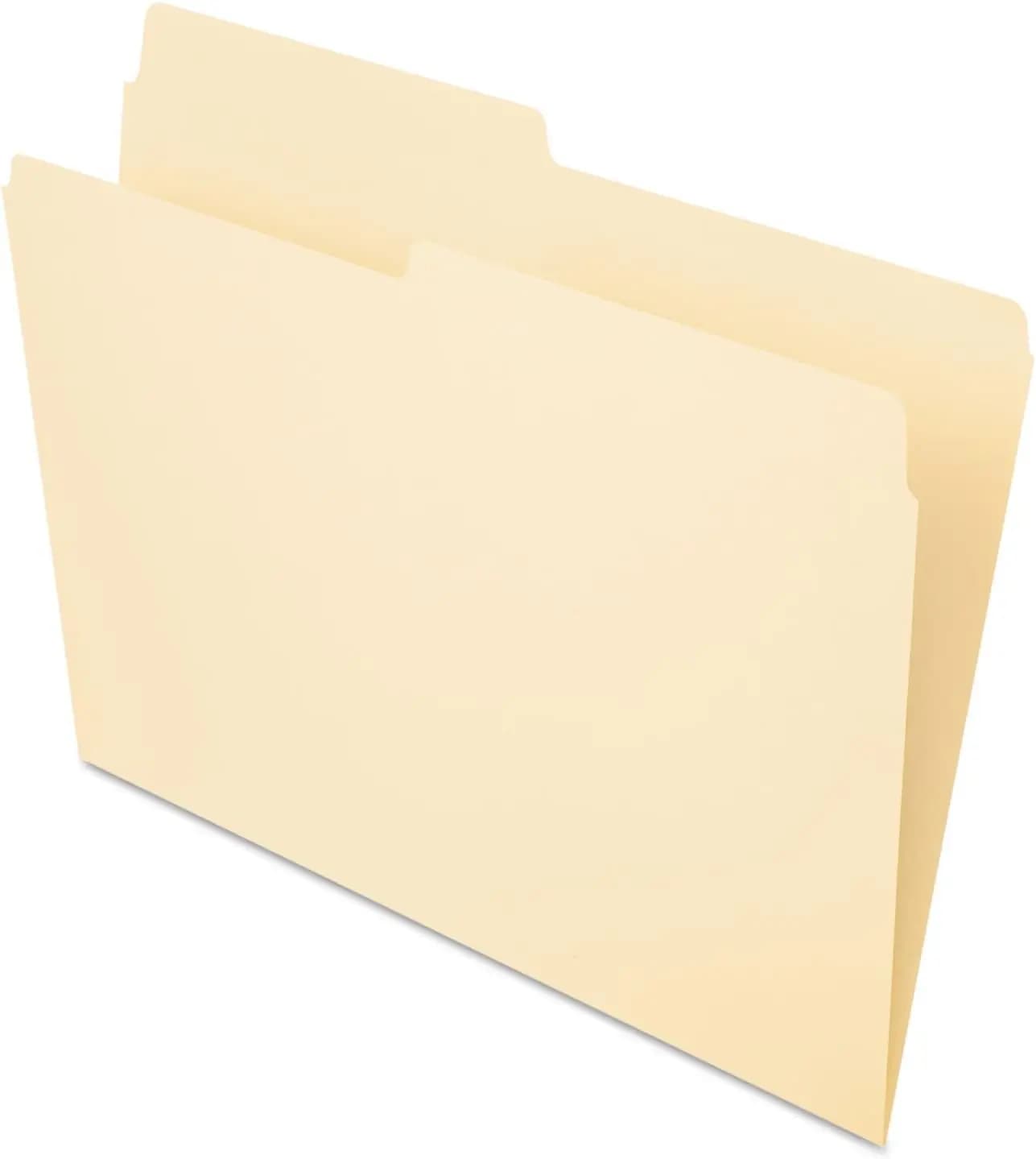 Manila File Folders Letter Size 1/2 Cut Tabs Box of 100 for Home Office