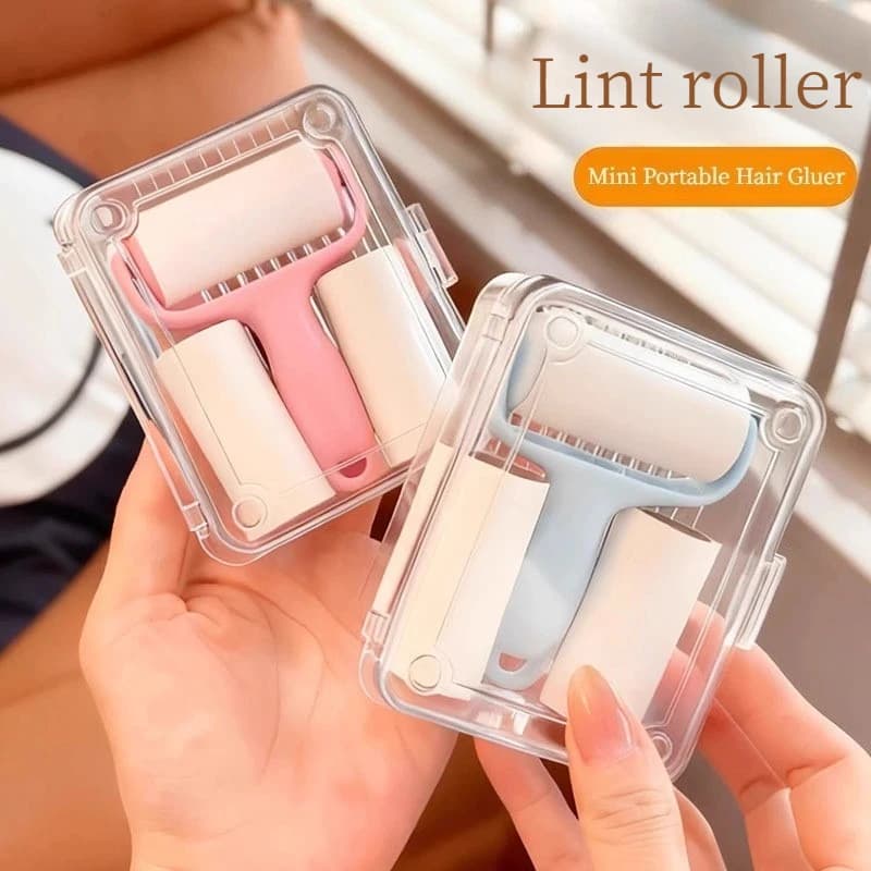 Mini Lint Roller with Replaceable Paper - Portable Pet Hair Remover - for Home Car Sofa Furniture - Compact Lint Remover Pack