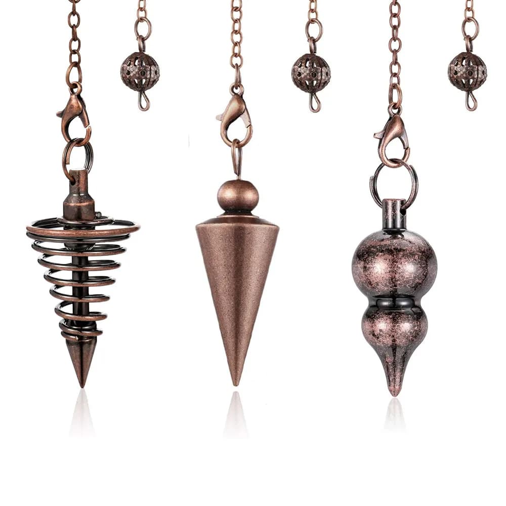 Pendolo in metallo per rabdomanzia Divinazione Penduli Spirale Piccolo cono Colore oro Rame Radestesia Penduli Guarigione Pendule Regali