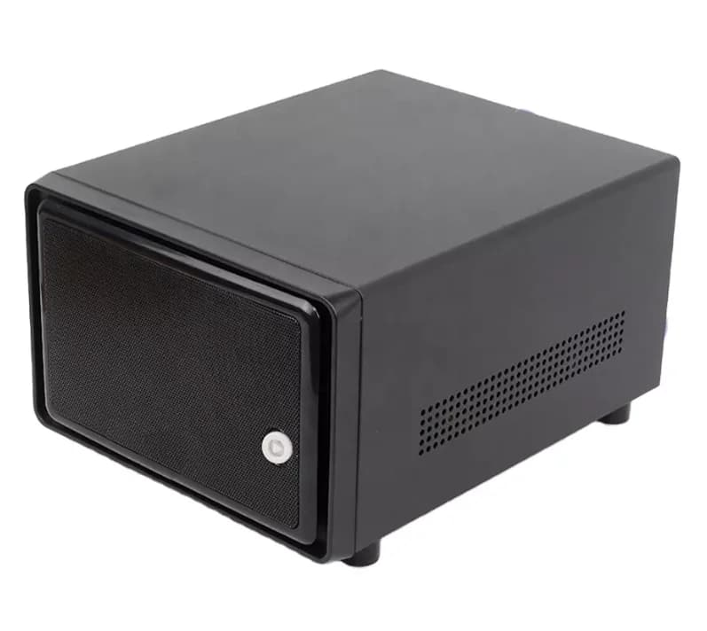 Server NAS di archiviazione Hotswap desktop compatto a 2 alloggiamenti J4105 4 core M.2 128 GB 4 GB RAM Ventola in lega di alluminio Forma ATX NAS02-J41 Stock
