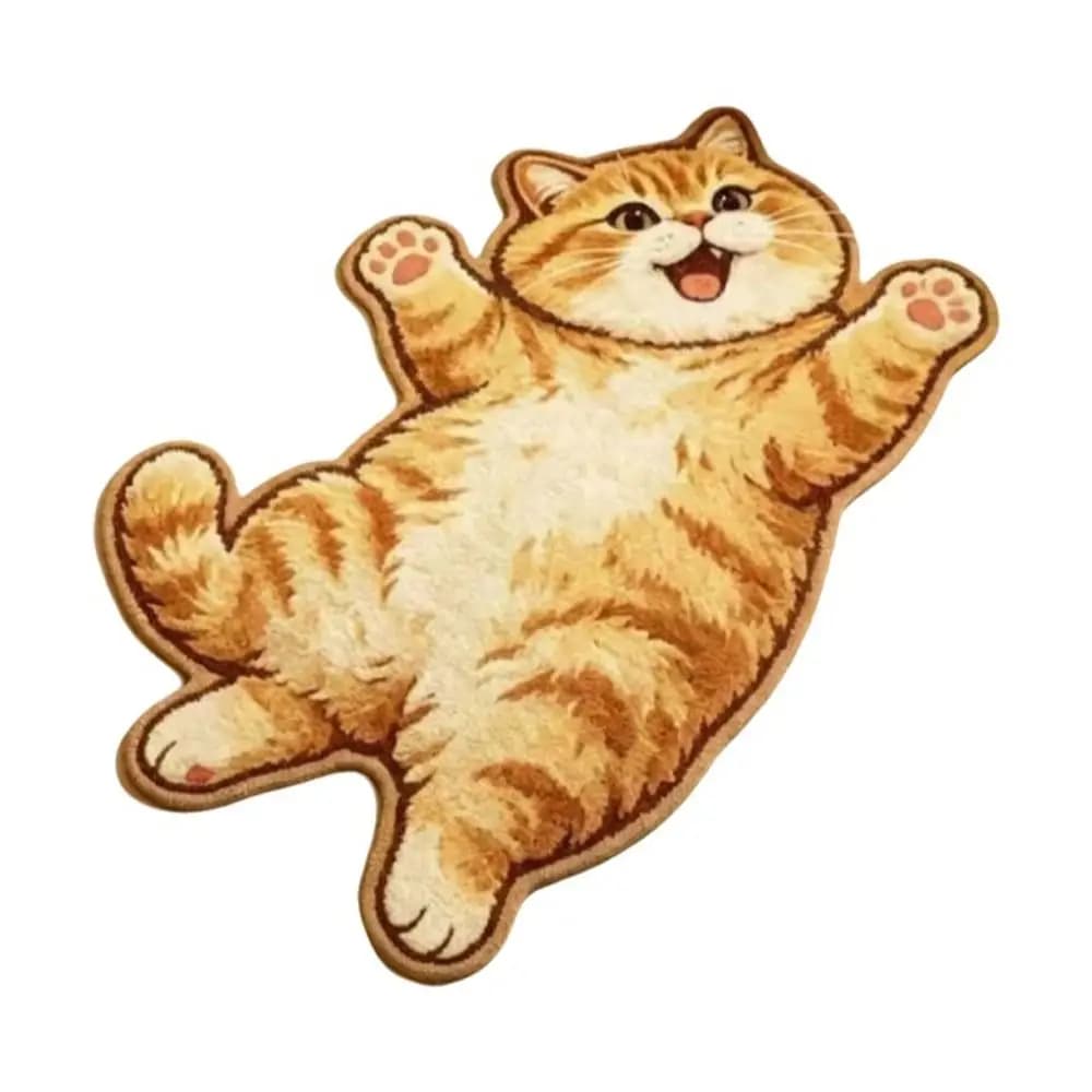 Soft 2D Cat-Shaped Area Rug Anti-fouling Non-Slip Home Decor Carpet Easy to Clean Cartoon Carpet Bedrooms