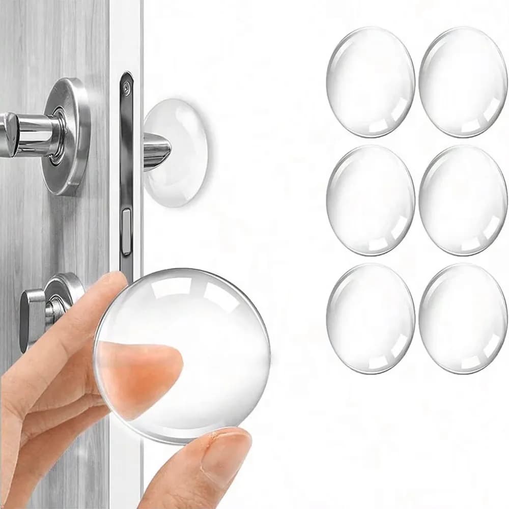 4PCS/1PC Door Knob Bumper Pads Tranparent Soft Rubber Mute Door Handle Door Stopper Wall Protector No Drilling