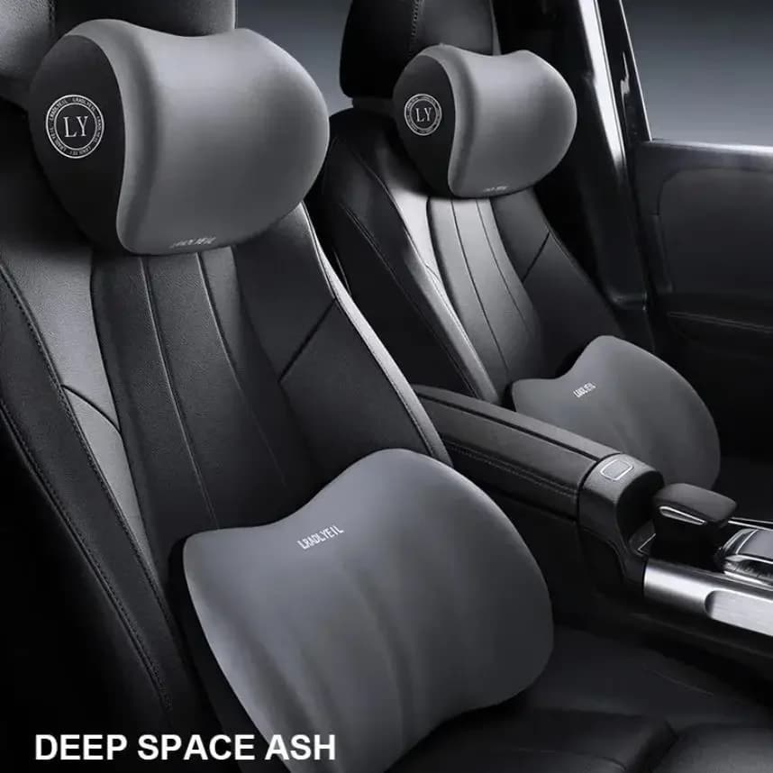 Cuscino Universale per Poggiatesta e Supporto Lombare in Memory Foam per Auto, Cuscino Cervicale e Lombare, Accessori per Interni Auto e Ufficio