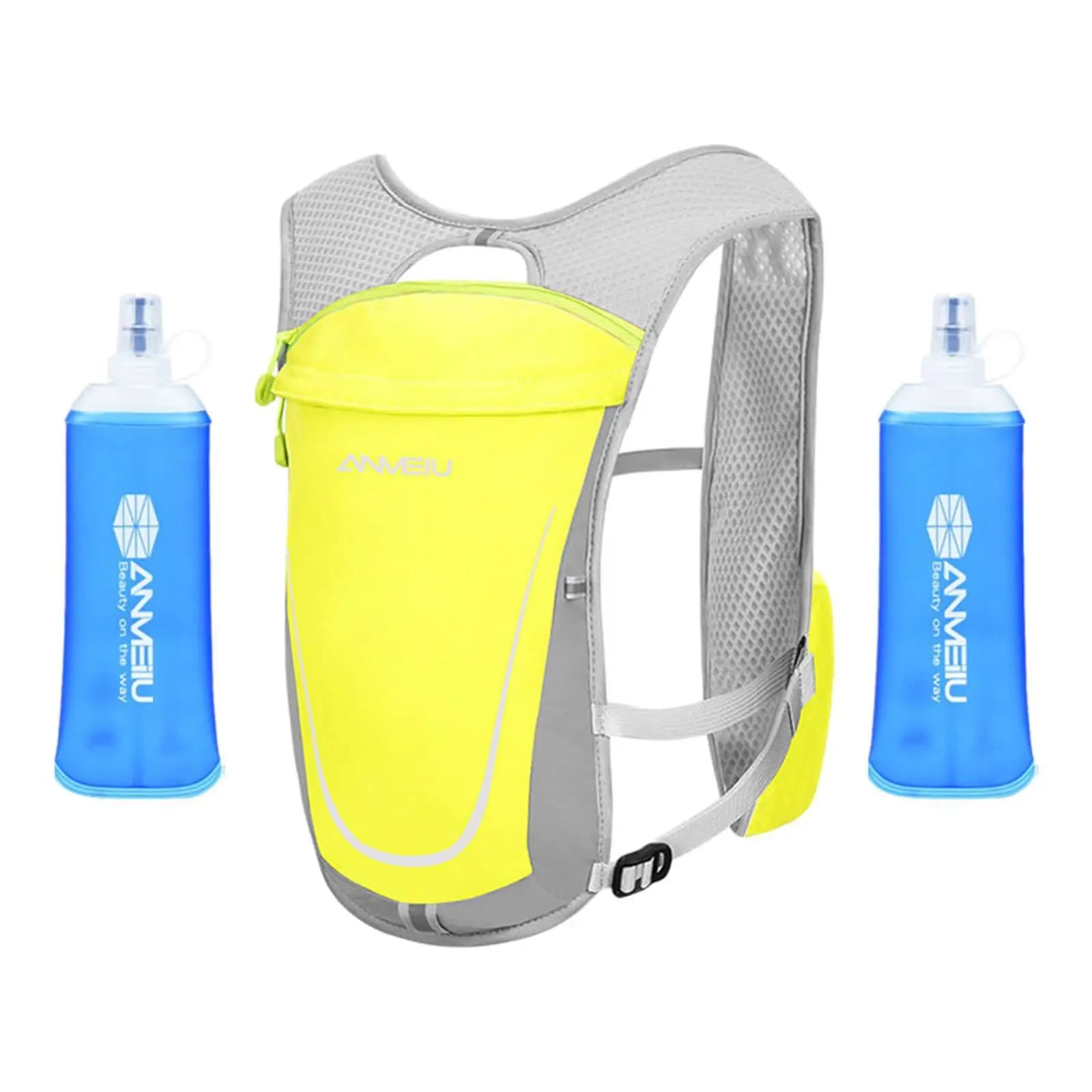 Gilet con 2 Sacche d'Acqua, Gilet da Corsa per Jogging, Ciclismo, Escursionismo e Alpinismo