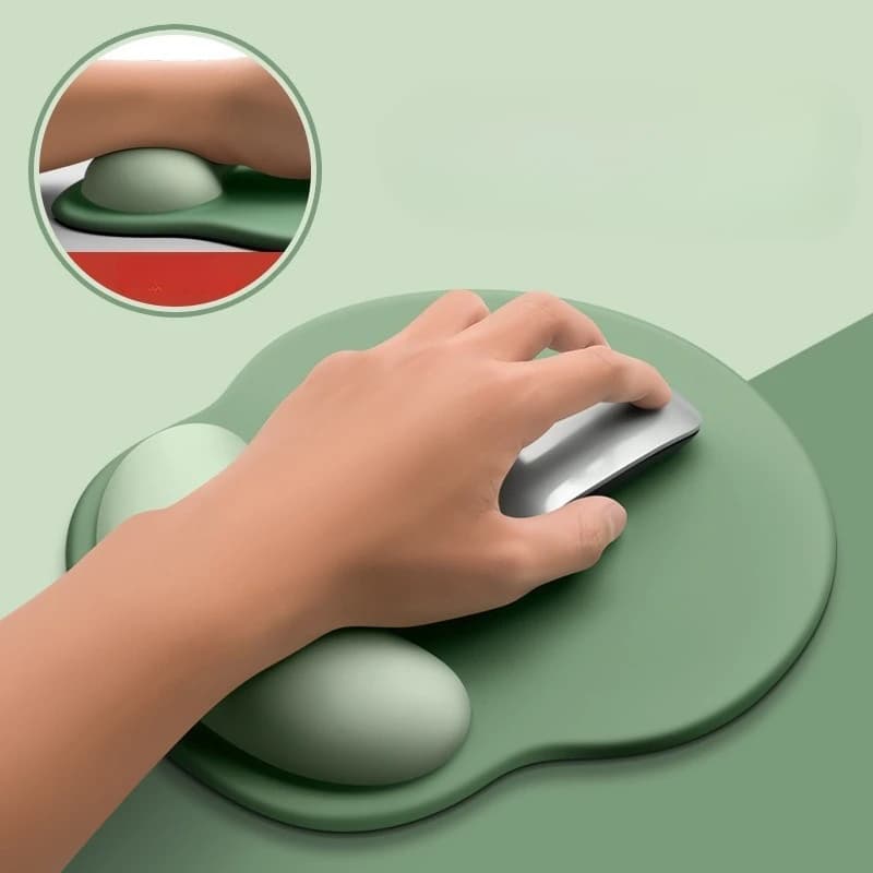 Tappetini per mouse con poggiapolsi in silicone antiscivolo, spessi, con colore sfumato alla moda, tinta unita, per proteggere il polso durante il gaming.