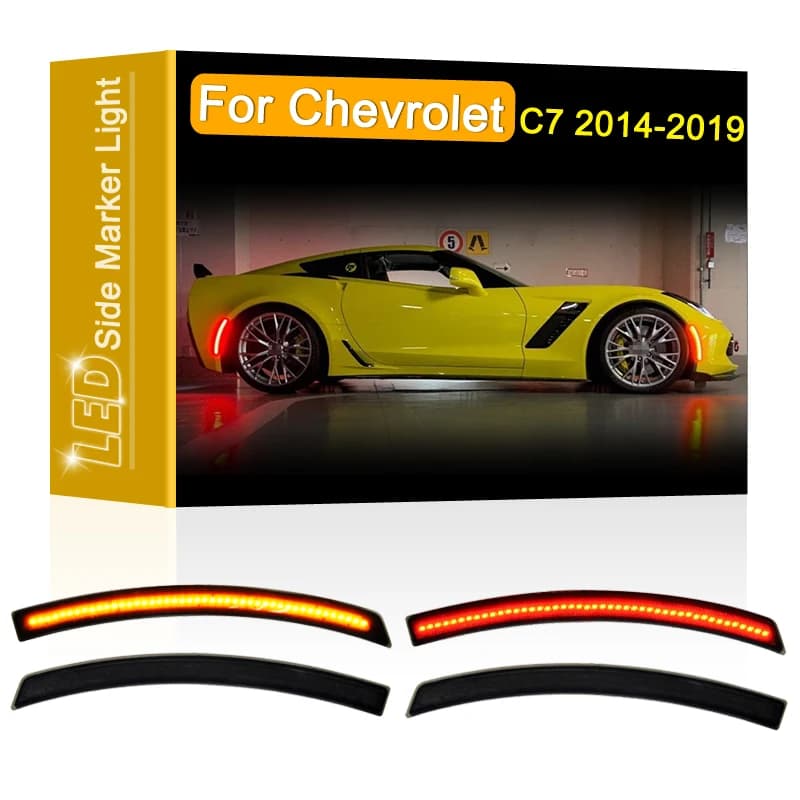 4 pezzi anteriore posteriore LED parafango laterale indicatore luce di parcheggio per Corvette C7 2014 2015 2016 2017 2018 2019