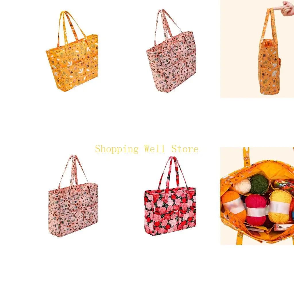 Borsa per filato KX4B Borsa Project Bag Borsa Project Progetto per uncinetto Gancio filato
