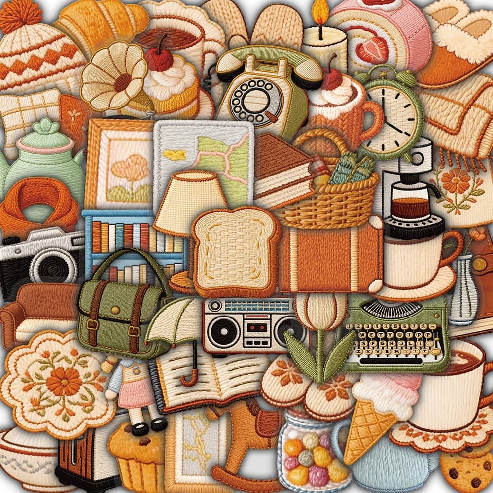 50 Pezzi Adesivi 'Cozy Little Things' per Valigie, Scrapbooking, Chitarre, Telefoni, Laptop, Bagagli, Decorazioni Graffiti, Materiale Scolastico