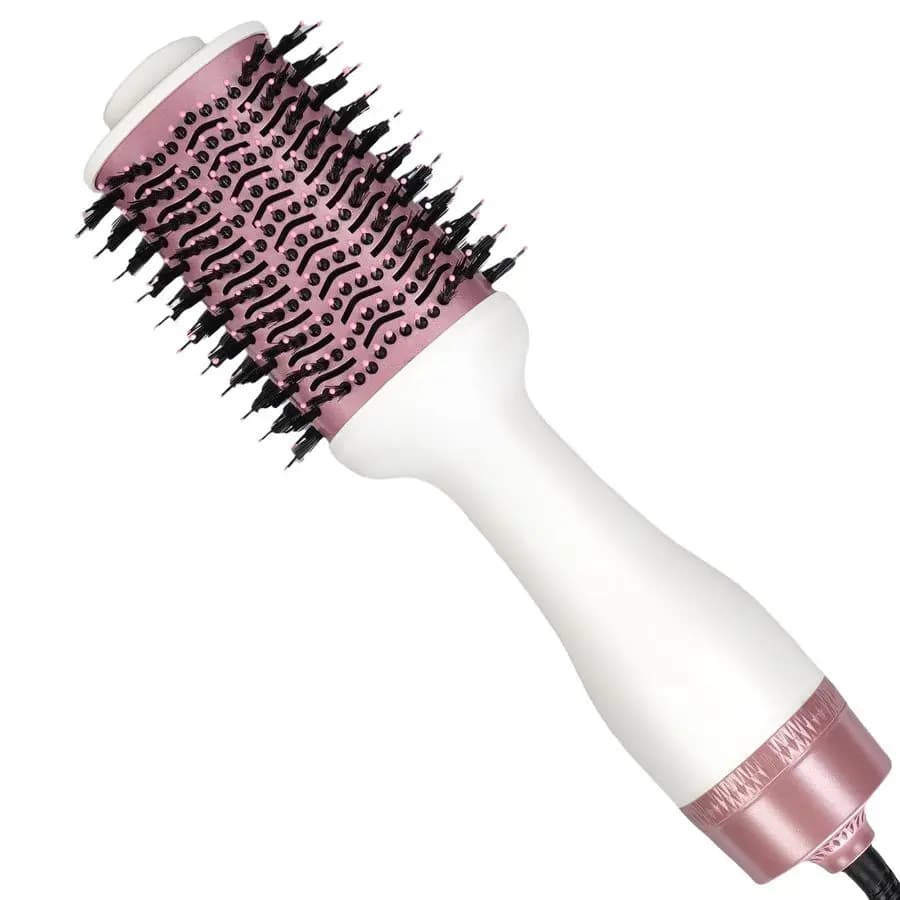Brush Hair Dryer 4 in 1, Volumizing Styler with Oval Cylinder in Titanium, Ionian Hot Air Plate for Hair Straight and Without Crespo