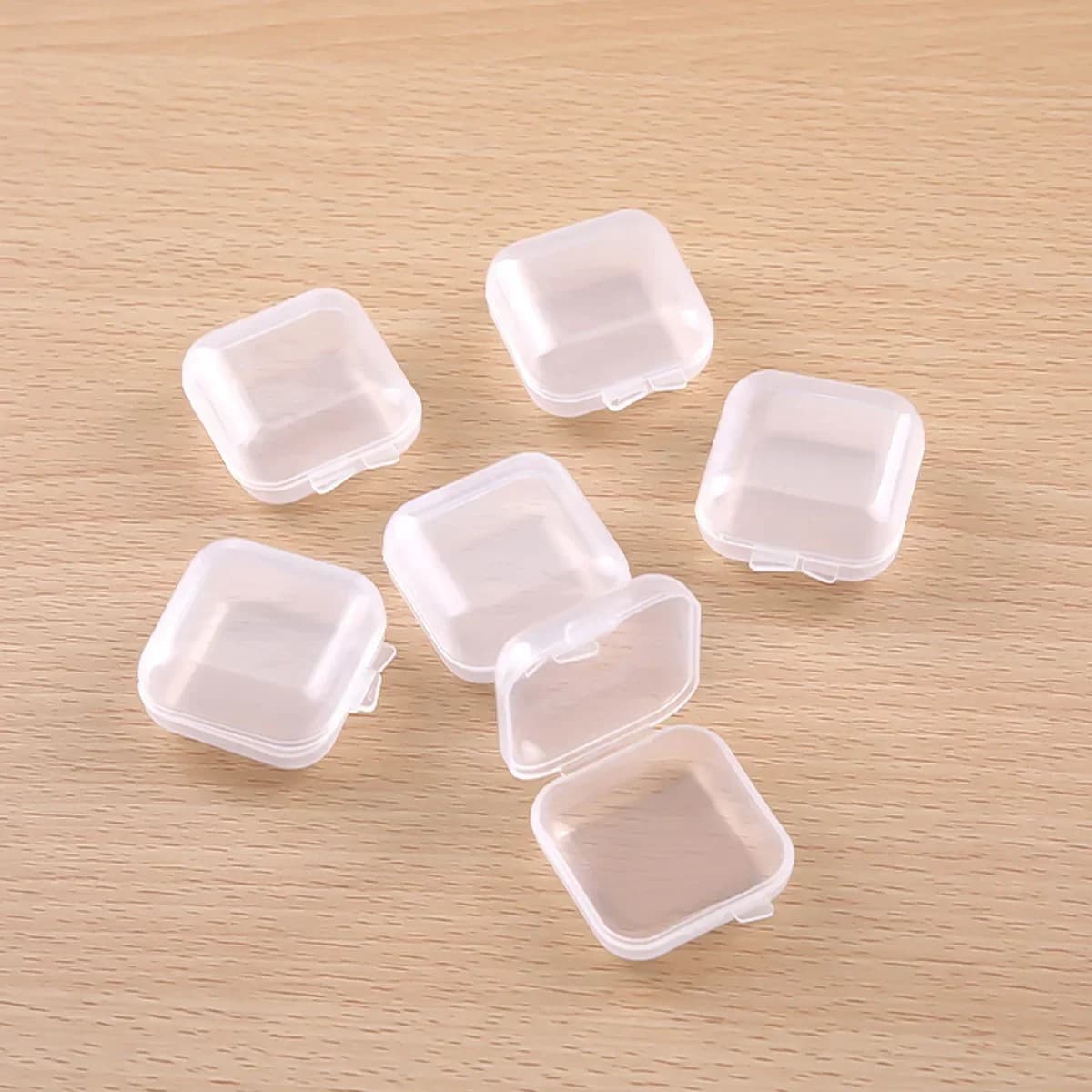60/100 pezzi mini scatola di immagazzinaggio scatola di plastica quadrata trasparente orecchini imballaggio di gioielli portaoggetti piccola scatola quadrata organizzatore di gioielli